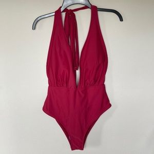 Cupshe Deep V-Neck One Piece Swimsuit